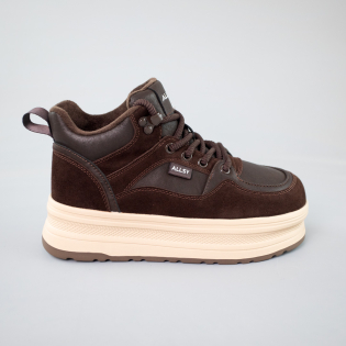 Кеди жіночі шкіряні байка 592872 Коричневі розпродаж фото 1