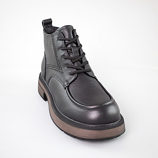 Черевики жіночі шкіра байка 592923 Чорні фото 2