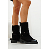 Ботинки женские замш байка 592943 Черные распродажа