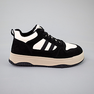 Кеди жіночі замш байка 592958 Чорні фото 1