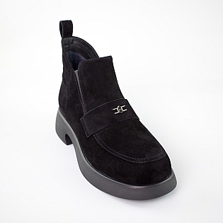 Челсі жіночі замшеві байка 592921 Чорні фото 2