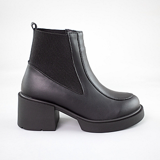 Челси женские кожа мех 592736 Черные фото 1