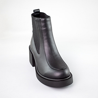 Челси женские кожа мех 592736 Черные фото 2