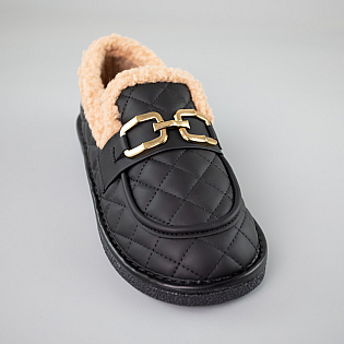 Угги жіночі хутро 592922 Чорні фото 2