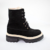 Ботинки женские замш байка 592739 Черные распродажа