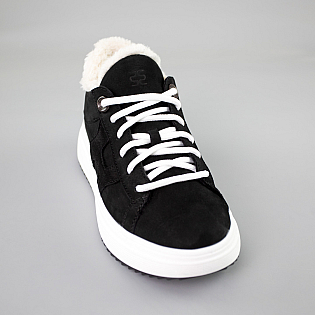 Кеди жіночі замш на хутрі 592721 Чорні фото 2