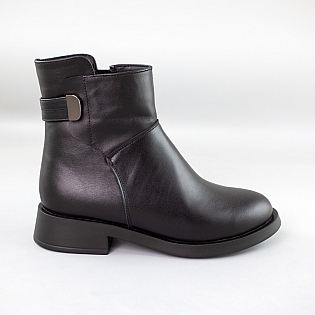 Черевики жіночі шкіра хутро 592727 Чорні фото 1