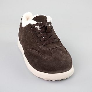 Кеди жіночі замш на хутрі 592635 Коричневі розпродаж фото 2