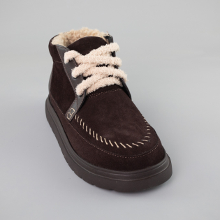 Кеди жіночі замш хутро 592701 Коричневі фото 2