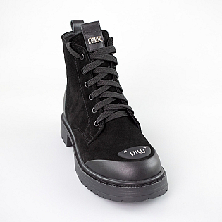 Черевики жіночі замш на хутрі 592699 Чорні фото 2