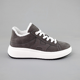 Кеди жіночі замшеві на хутрі 592722 Сірий фото 1