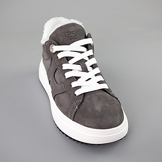 Кеди жіночі замшеві на хутрі 592722 Сірий фото 2