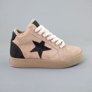 Кеди жіночі замшеві на хутрі 592698 Бежеві розпродаж фото 1