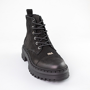 Ботинки женские кожаные на меху 592653 Черные распродажа фото 2