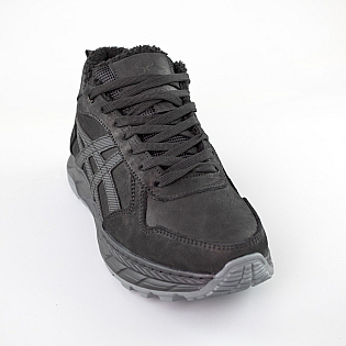 Кросівки чоловічі шкіряні на хутрі 592393 Чорні фото 2