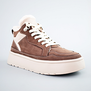 Кеди жіночі замш на хутрі 592723 Шоколад фото 2