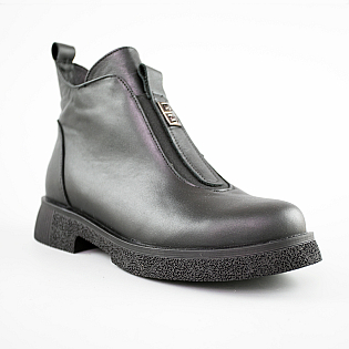 Ботинки женские кожаные мех 592726 Черные фото 2