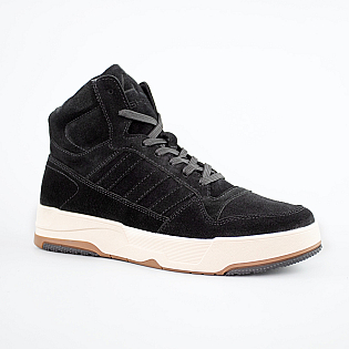 Черевики чоловічі замшеві на хутрі 593011 Чорні фото 2