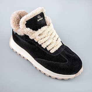 Кроссовки женские замша на меху 592730 Черные фото 2