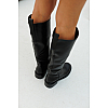 Чоботи жіночі шкіряні утеплені 593183 Чорні