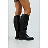 Чоботи жіночі шкіряні хутро 592654 Чорний