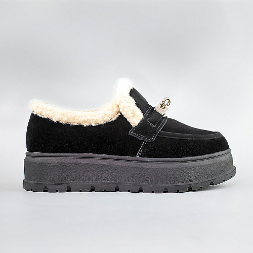 Лофери жіночі замшеві 593256 Чорні