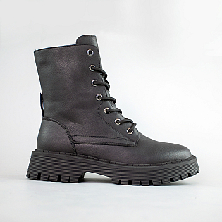 Ботинки женские кожа байка 593304 Черные фото 1