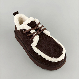 Угги жіночі замшеві низькі 593309 Коричневі фото 2