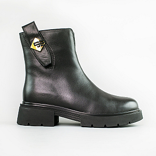 Ботинки женские кожаные на байке 593332 Черные фото 1