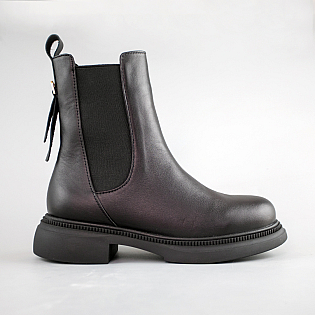 Черевики жіночі шкіра хутро 592733 Чорні  фото 1