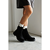 Ботинки женские замшевые мех 592732 Черные