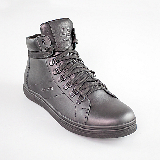 Ботинки мужские кожаные на меху 593004 Черные фото 2