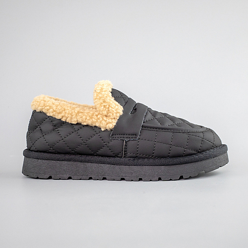 Лофери жіночі еко шкіра на хутрі 593362 Чорні