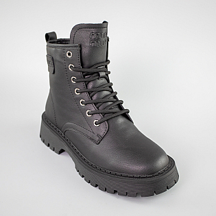 Черевики жіночі шкіряні байка 593369 Чорні фото 2