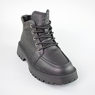 Черевики жіночі шкіряні байка 593372 Чорні  фото 2