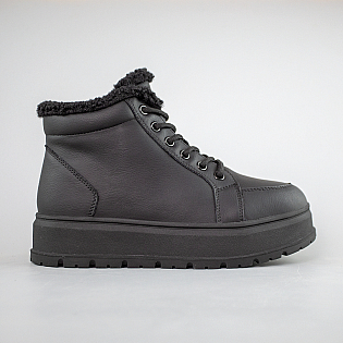 Ботинки женские кожаные мех 593395 Черные фото 1