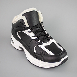 Кроссовки женские на меху 593449 Черные фото 2