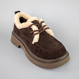 Лофери  жіночі замшеві низькі 593388 Коричневі фото 2