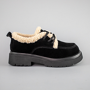 Лофери  жіночі замшеві низькі 593387 Чорні фото 1