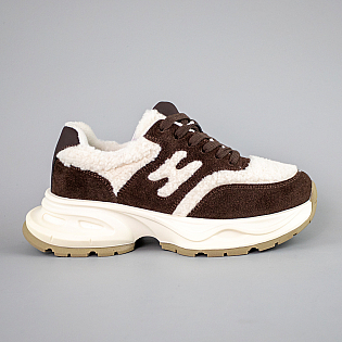 Кроссовки женские замша на меху 593481 Коричневый фото 1