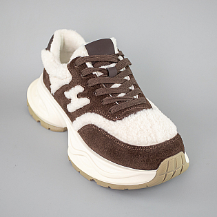 Кроссовки женские замша на меху 593481 Коричневый фото 2