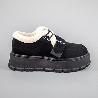 Кеди жіночі на хутрі 593482 Чорні фото 1