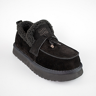 Лофери жіночі замшеві 593495 Чорні фото 2