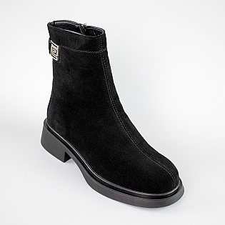 Ботинки женские замшевые на меху 593469 Черные фото 2