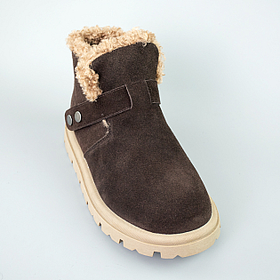 Черевики жіночі замш на хутрі 593556 Коричневі фото 2