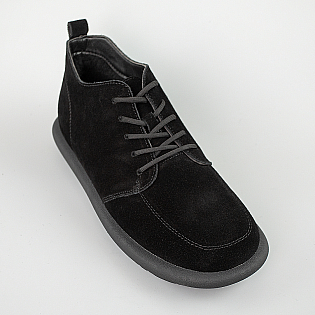 Черевики жіночі замшеві низькі хутро 593546 Чорні фото 2