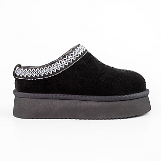 Угги жіночі замшеві низькі хутро 593598 Чорні фото 1