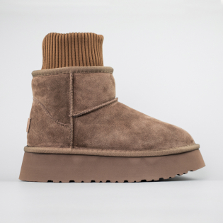Угги жіночі хутро 593605 Коричневі фото 1