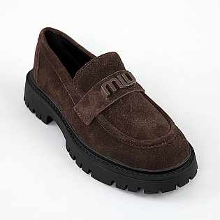 Лоферы женские замшевые 594056 Коричневые фото 2