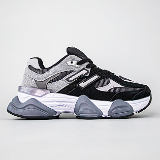 Кроссовки женские экозамш сетка 594089 Серые с черным фото 1